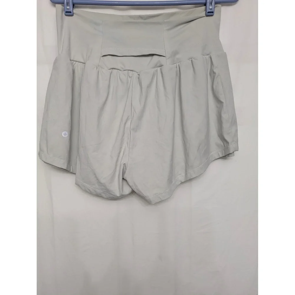 Halara Women's Large High Waisted 2 in 1 Flowy Athletic Skort Shorts Gray